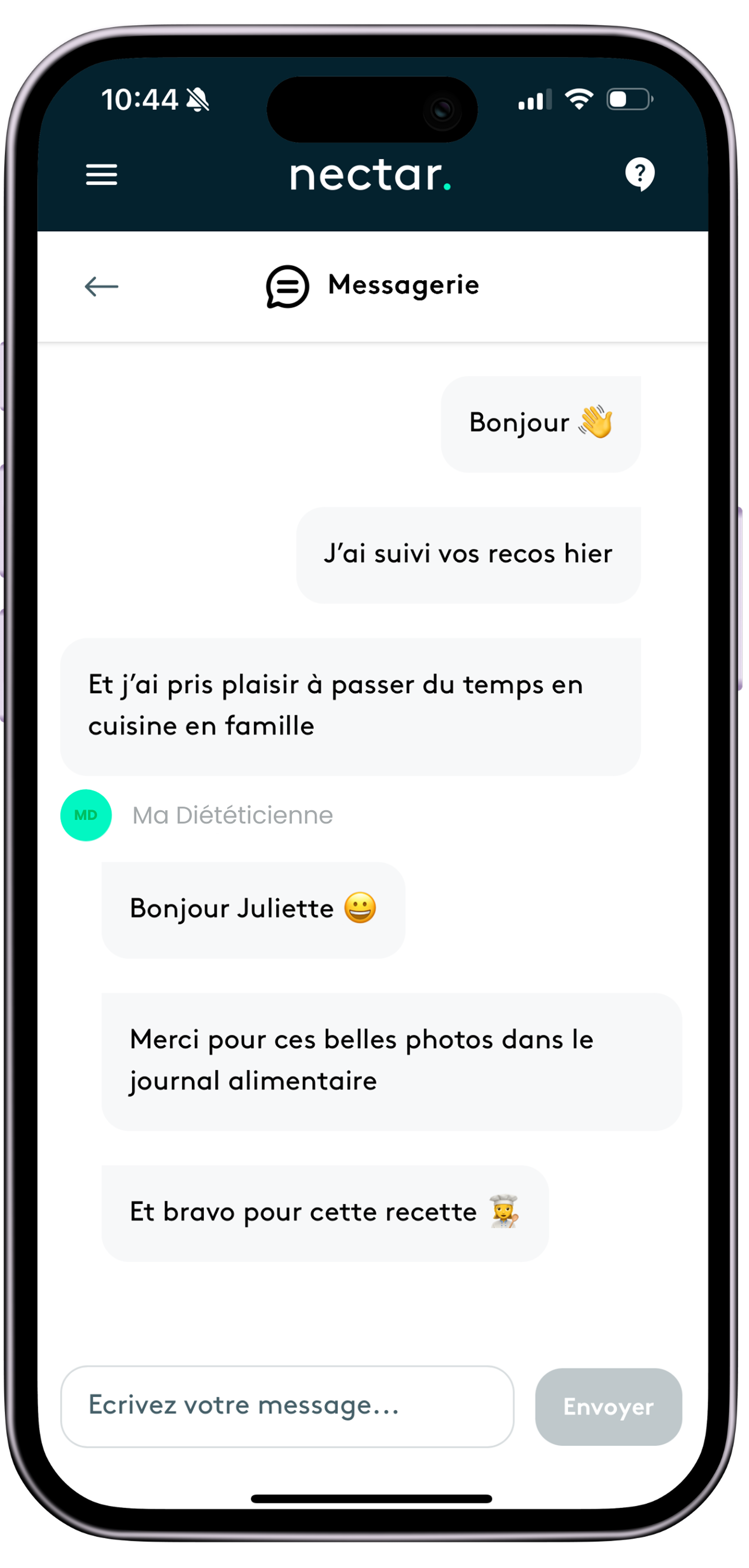 Nectar mobile messagerie